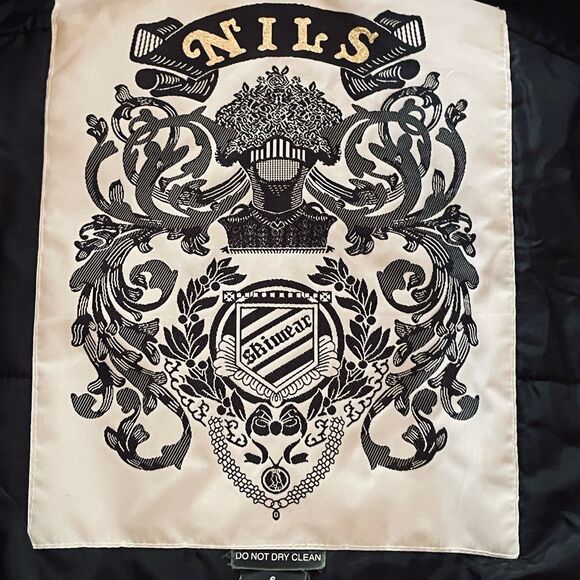 Vtg 80s Nils Womens Ski Jacket Size 6 Belted Hooded  Purple Aztec Print With Cap - Picture 8 of 16